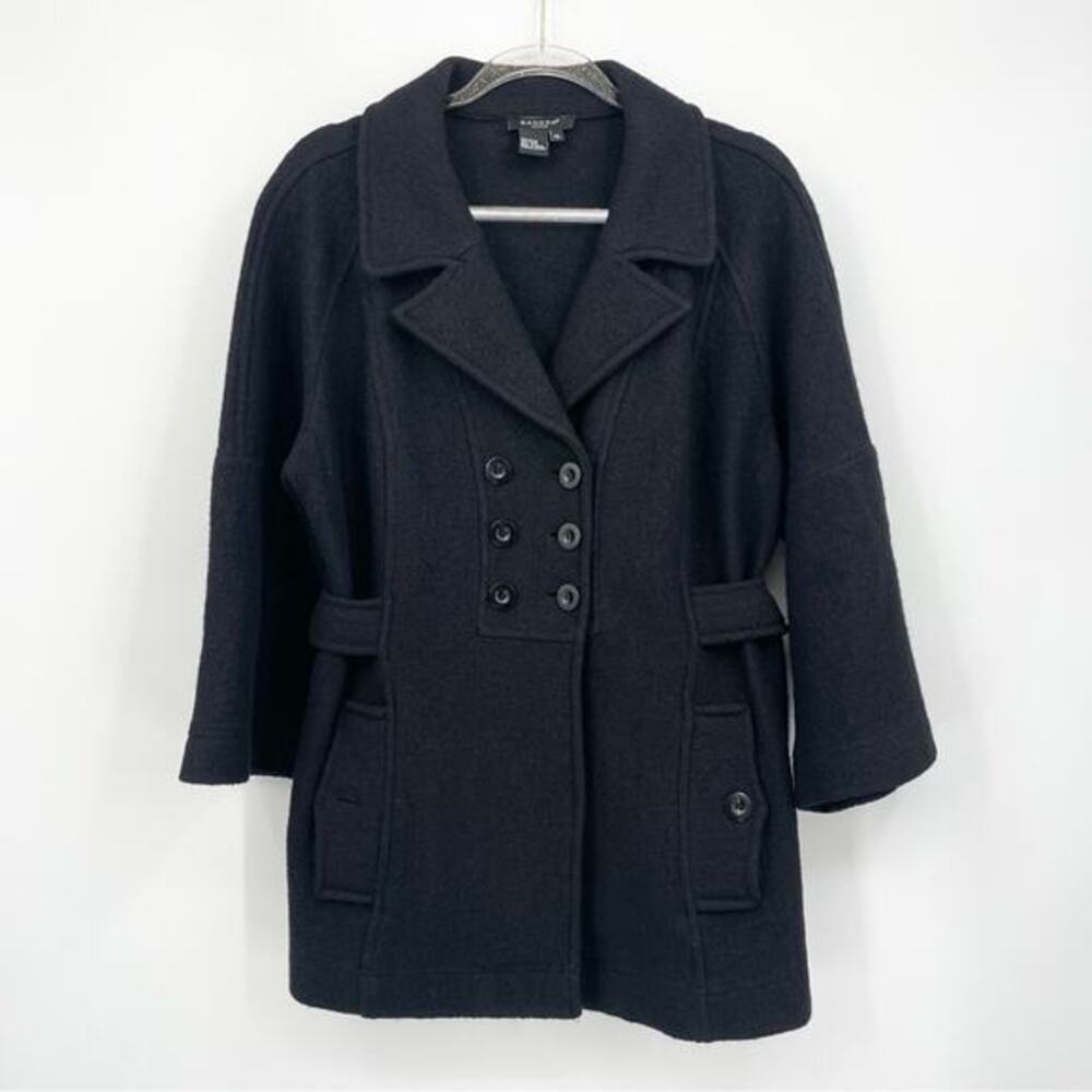 Sandro 100% Wool Double Breasted Bell Sleeve Pea Coat‎ Size XL